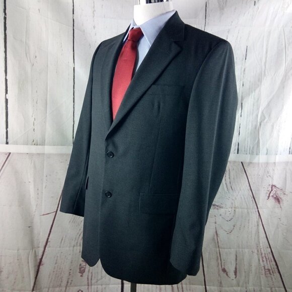 Jos A Bank 1905 40L Wool 2 Button Charcoal Gray Suit Blazer Sport Coat - Picture 5 of 10